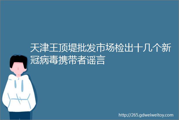天津王顶堤批发市场检出十几个新冠病毒携带者谣言